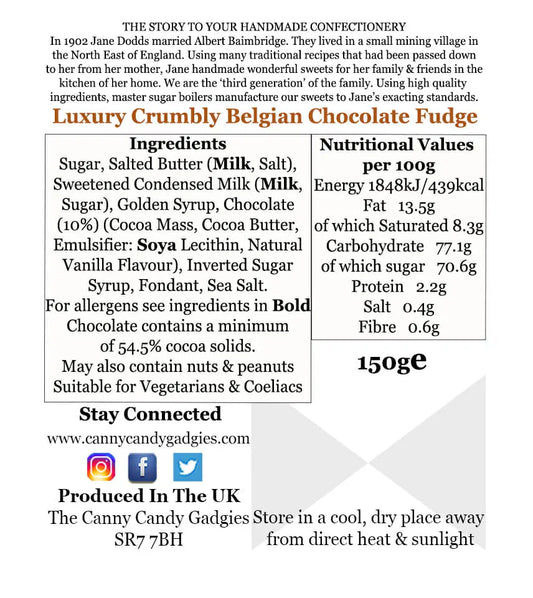 Crumbly Belgian Chocolate Fudge