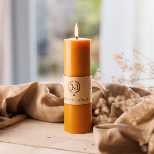 Large Beeswax Church Candle | 120 Hour Burn